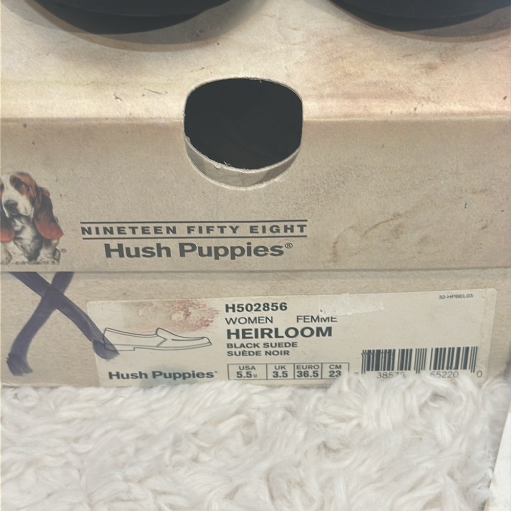 1958 Hush Puppies Woman’s Heirloom Suede Black Loafers - Picture 9 of 10